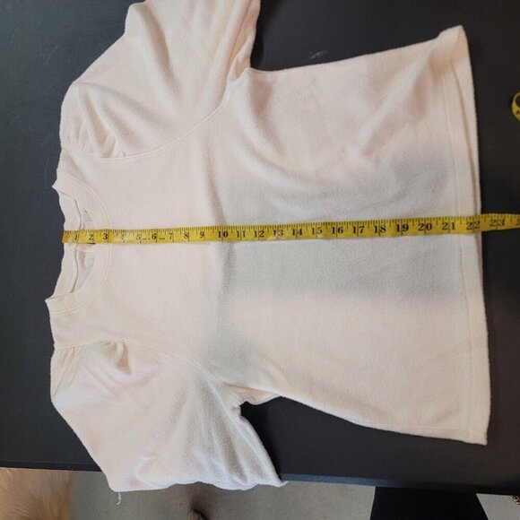 Madewell Brushed Puff Sleeve Top Ivory Small NG574 Classic Quiet Luxury Staple - Picture 7 of 8